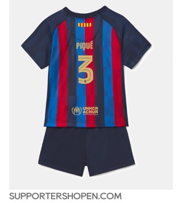 Barcelona Gerard Pique #3 Hemmatröja Barn 2022-23 Kortärmad (+ korta byxor)